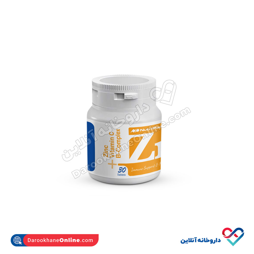 zinc+vitc+bcomplex.jpg قرص زینک ویتامین ث+ب کمپلکس پاد جندی شاپور 30 عددی - Image 1